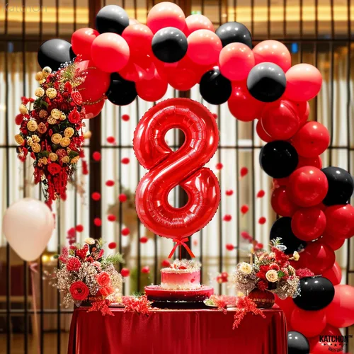 Vista 1131 de KatchOn Globo negro del número 1 de 40 pulgadas, globo de feliz cumpleaños Large Mylar Number One Balloon for 1st Birthday Decorations, Foil