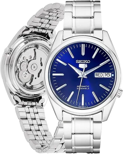 Vista 12 de Seiko 5 Reloj de acero inoxidable para hombre Day/date Calendar, Luminous Hands, Stainless Steel Case & Bracelet, Black Dial, 7S26 Automatic