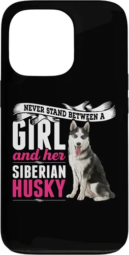 Vista 10 de iPhone 16 Never Stand Between A Girl And Her Siberian Husky Dog Case