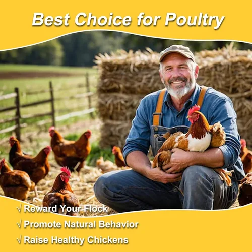 Vista 6 de RANZ 5 libras de gusanos secos sin OMGs para pollos, gusanos altos en proteína, alimento premium para pollos, alimento y golosinas perfectas