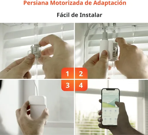Vista 3 de SwitchBot Persianas con motor de inclinación motorizadas - Persianas eléctricas inteligentes con control remoto Bluetooth, alimentadas por energía