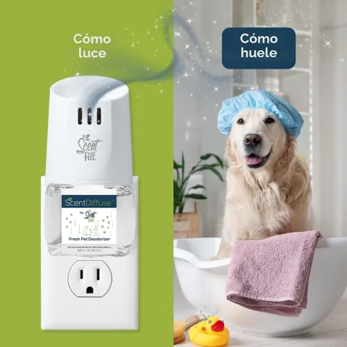 Vista 4 de ScentDiffuse - Kit de iniciación desodorizante para olores de mascotas, 2 recambios + difusor
