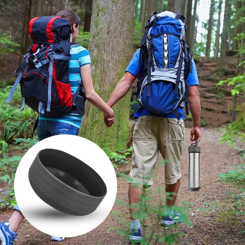 Vista 6 de 2 botas de silicona para Contigo Ashland Chill de 24 onzas, funda inferior Negro