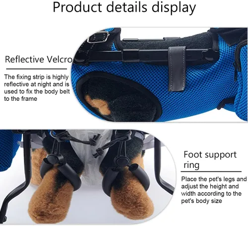 Vista 5 de Dog Wheelchair, for Back Legs, Pet/Doggie Doggy Adjustable Doggy Light Weight Dog&Cat&Pets, with Leg Brace and Hip Support, for Injured, Disabled