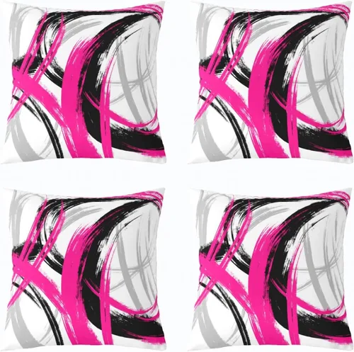 Vista 187 de Juego de 2 fundas de almohada abstractas de 16 x 16 pulgadas para niños, niñas, adolescentes, decoración de dormitorio, moderna a rayas, decoración
