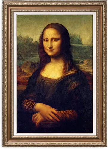 Vista 16 de DECORARTS - Leonardo Da Vinci Mona Lisa - Arte enmarcado con marco de bronce antiguo, impresión giclée, retrato renacentista fabricado en Estados