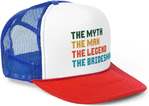 Vista 5 de The Myth The Man The Legend Wedding Bridesman Propuesta Hombre de Honor Trucker Gorras