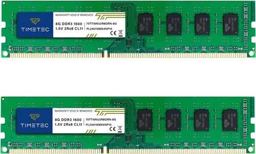 Vista 18 de Timetec Hynix Módulo de memoria grado A, IC, de 1600 megahercios, (PC3 12800), no ECC, sin memoria intermedia, CL11 de 1.35/1.5 voltios, con 240