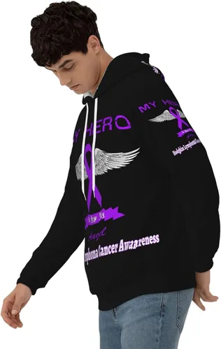 Vista 5 de Pullover Heavyweight Fleece Hoodie Vintage Hoodies Long Sleeve Casual Sweatshirt with Pocket Black Rope for Men Women