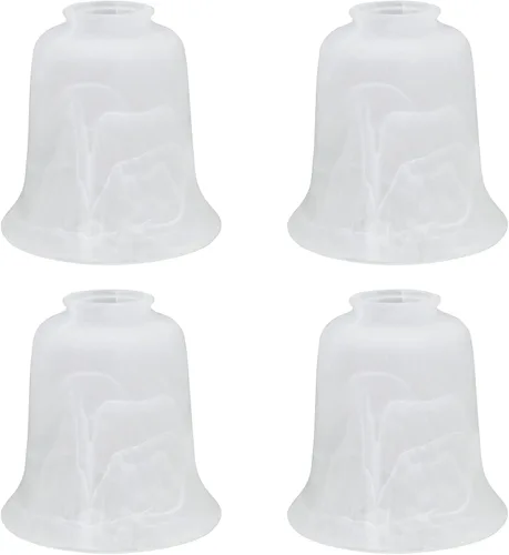 Vista 30 de Aspen Creative 23178-65-4 Pantalla de vidrio de repuesto para ventilador de techo con forma de campana de alabastro transicional, ajuste de 2-1/8