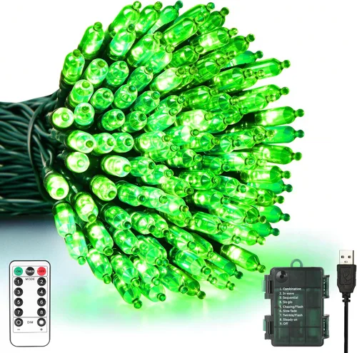 Vista 10 de Green Convenience Luces de Navidad a pilas de 33 pies 100 LED para Blanco