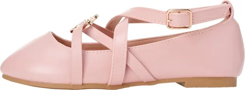 Vista 4 de bebe Girls' Dress Shoes - Strappy Ballet Flats with Rhinestone Medallion (Little GirlBig Girl)