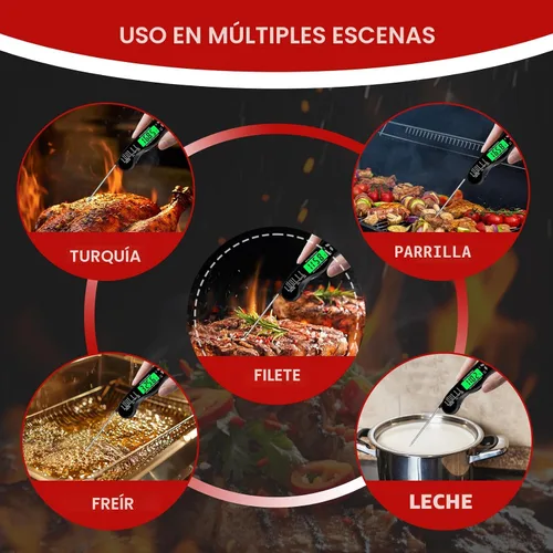 Vista 4 de Termómetro de cocina,IP67 impermeable termómetro de carne digital