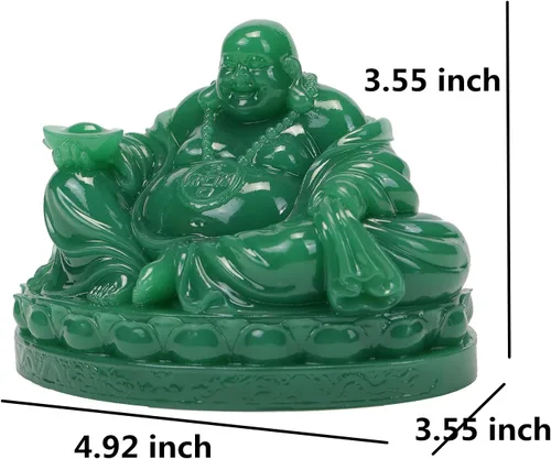 Vista 2 de Fengshui Estatua de Buda riendo – Esculturas de Buda feliz para buena suerte, riqueza y felicidad, decoración del hogar, regalos de felicitación