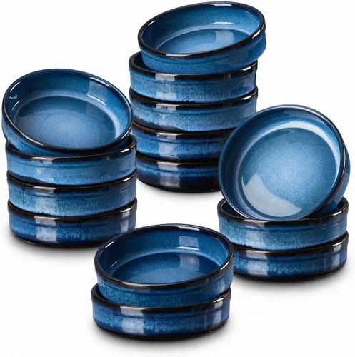 Vista 11 de ONEMORE Ramekins - Juego de 6 moldes aptos para horno, 4 onzas, cuencos de cerámica para souffle, natillas, salsa de inmersión, postre, microondas