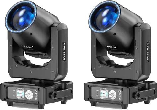 Vista 10 de 350W 7R Luz de haz con cabeza móvil y tira LED RGB, control DMX512, sonido activado, efecto de prisma, niebla, arcoíris, 48 prismas y 14 gobos, 14