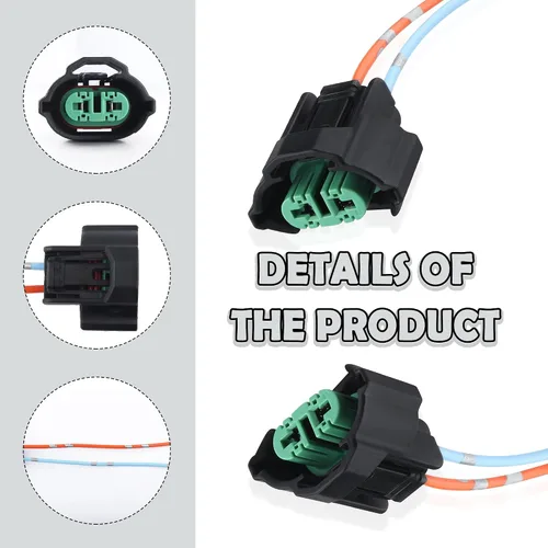 Vista 3 de 2 piezas conectores de faros H8/H11 con coleta de cable de 4 pulgadas, adaptadores hembra, arnés de luces antiniebla/arnés de cableado de faros