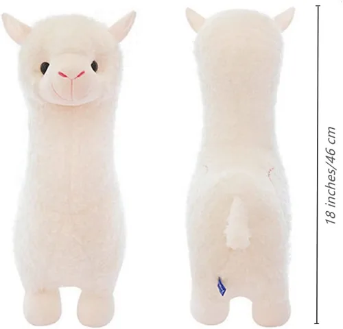Vista 4 de JOSON Juguete de peluche de alpaca, almohada de peluche de camello súper lindo para cumpleaños, Navidad, regalo del día de San Valentín