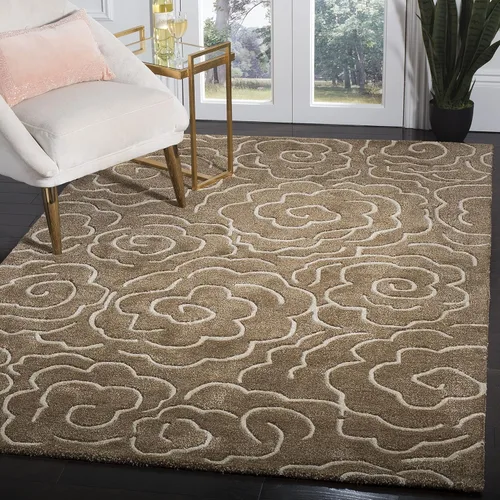 Vista 26 de SAFAVIEH Soho Collection SOH812B - Alfombra decorativa suave de lana y viscosa de 2 x 3 pies, hecha a mano, color azul claro y marfil