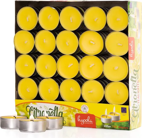 Vista 10 de Hyoola Velas de citronela Tealight - Vela antimosquitos - 4 horas de combustión - Paquete de 50 - Sin DEET
