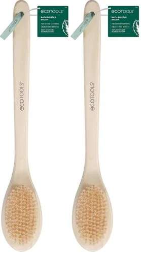 Vista 11 de EcoTools Cepillo de cerdas de baño, cepillo de baño con mango largo, limpieza de espalda y zonas difíciles de alcanzar, cepillo de ducha ecológico