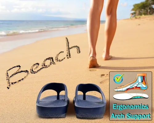 Vista 2 de Chanclas para hombres y mujeres, sandalias de playa, chanclas de ducha, sandalias de verano con almohada de agua, unisex, antideslizantes