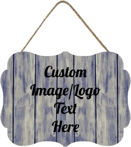 Vista 27 de Letrero de bienvenida de madera personalizado para puerta delantera, letrero personalizado para el hogar, decoración de puerta con imagen/texto COL-7