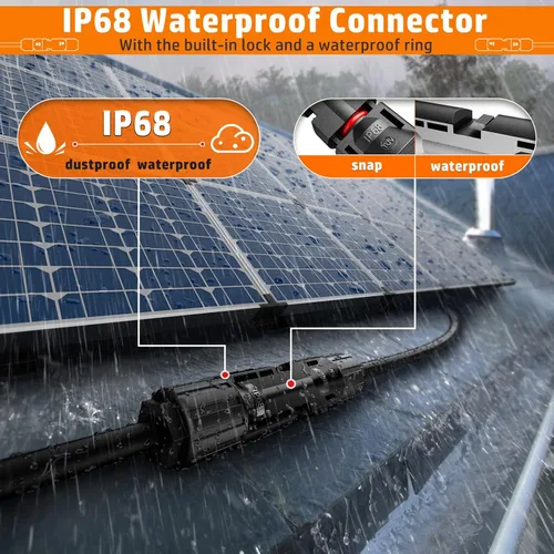 Vista 5 de PEBA Kit de herramientas de prensado, crimpadora solar para cable de panel solar AWG 16-10, con 6 pares de conectores solares IP68 y 1 par de llave