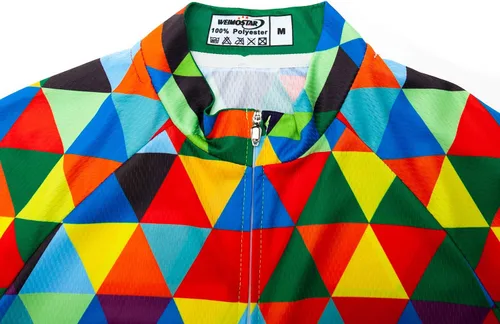 Vista 74 de Weimostar Hombre Ciclismo Jersey Manga Corta Bicicleta Ropa Multicolor Diamante