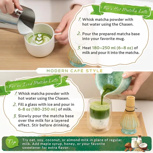 Vista 7 de HIBINO Juego Matcha Kit de matcha japonés de 5 piezas, Crystal Shell Cáscara de cristal verde 5pc