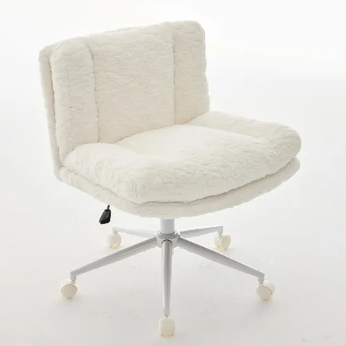 Vista 18 de Silla de tocador de piel sintética rosa bebé, silla de escritorio