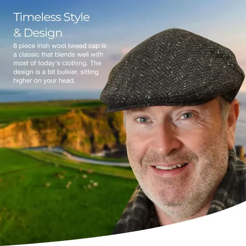 Vista 7 de Irish Newsboy - Gorra plana para hombre, hecha en Irlanda, 100% lana irlandesa