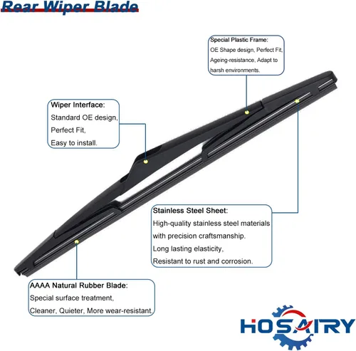 Vista 4 de Conjunto de Brazo y Escobilla Limpiaparabrisas Trasero para Ford Focus 2012-2018 hatchback SE ST RS, Conjunto de Brazo y Escobilla Limpiaparabrisas