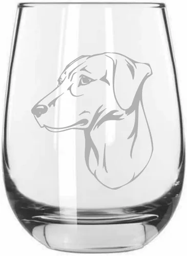 Vista 501 de Shar Pei (chino) - Vaso de vino sin tallo grabado para perro, 15.25 onzas