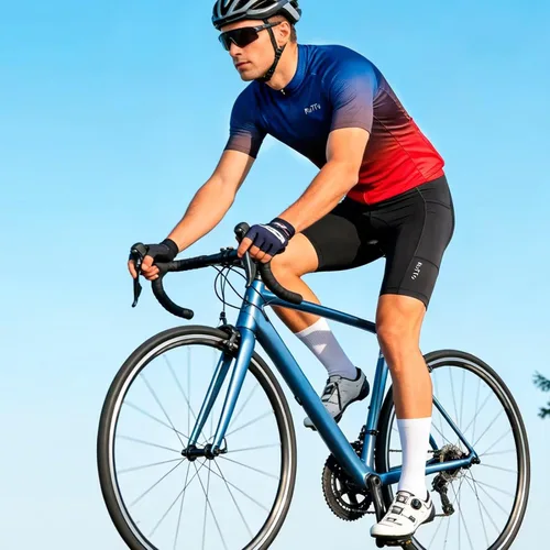 Vista 2 de ROTTO Pantalones cortos de ciclismo para hombre con acolchado de esponja y gel para ciclismo de carretera y MTB 01 Negro/Bolsillos