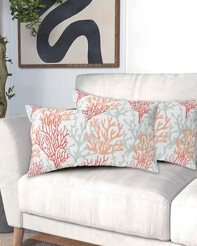 Vista 16 de DecorLovee Juego de 2 fundas de almohada de playa de verano, tamaño estándar, material de microfibra, oceánico, costero, aguamarina, beige, funda