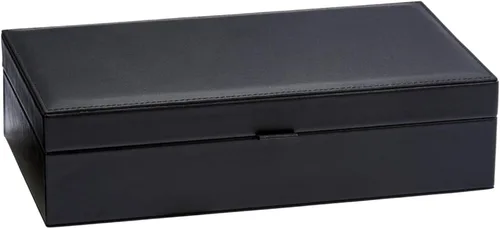Vista 2 de Creative Gifts - Joyero de cuero negro de 12 pulgadas x 6.75 pulgadas
