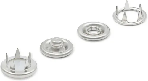 Vista 4 de Dritz 25-R Pearl Snap Fasteners, blanco, tamaño 16 (7/16 pulgadas), 12