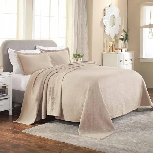 Vista 17 de Superior Colcha de Tejido de Cesta 100% Algodón con Fundas, Ropa de Cama Jacquard Matelassé de Algodón Premium para Todas las Estaciones, Cesta Negro