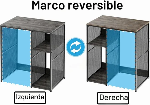 Vista 5 de KirKical - Gabinete de 3 niveles para barra de café con espacio para mini refrigerador, soporte de microondas resistente en color gris rústico