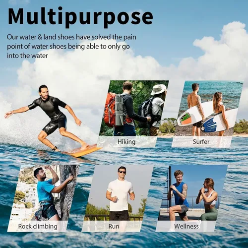 Vista 5 de WateLves - Zapatos de agua para hombres y mujeres, para natación, playa, piscina, surfear, hacer yoga o aeróbico acuático, calcetines para el agua