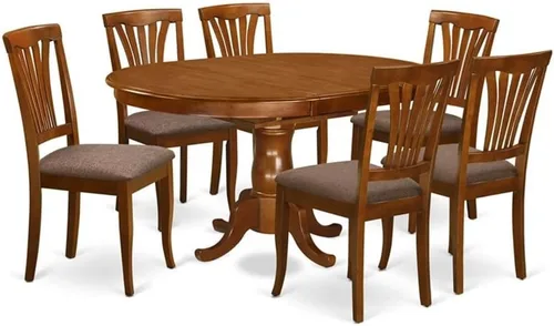 Vista 8 de East West Furniture POAV5-SBR-C - Juego de comedor de 5 piezas para 4 personas, incluye una mesa de comedor ovalada con hojas de mariposa y 4 sillas