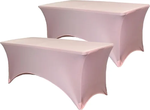 Vista 4 de Paquete de 2 manteles de mesa elásticos de elastano para mesas rectangulares de 4 pies, mantel ajustable de 48 pulgadas de largo x 30 pulgadas