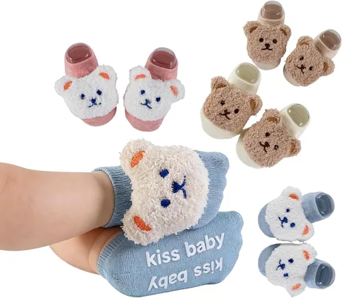 Vista 10 de Calcetines de algodón con agarre antideslizante para bebés, bebés, niñas, regalos para niñas