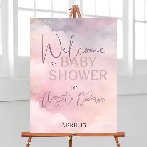 Vista 20 de Letrero de bienvenida para baby shower, tema oscuro, varios tamaños