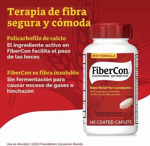 Vista 3 de FiberCon Cápsulas recubiertas de terapia de fibra, fibra insoluble segura, simple y cómoda para la irregularidad intestinal, alivio cómodo