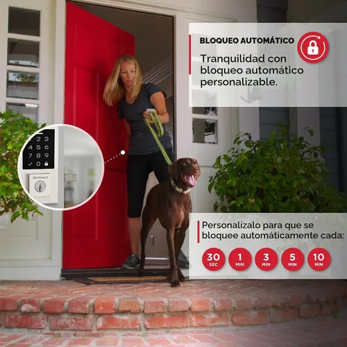 Vista 5 de Kwikset SmartCode 270 Cerradura de puerta con cerradura de perno de entrada sin llave electrónica con panel táctil con bloqueo automático, códigos