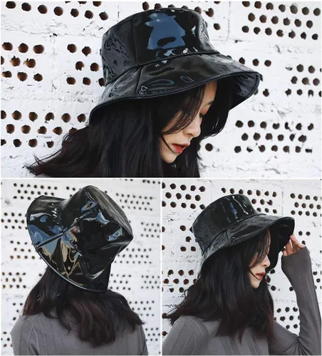 Vista 3 de Sombreros de lluvia impermeables para mujer, sombrero de ala ancha, gorra de lluvia