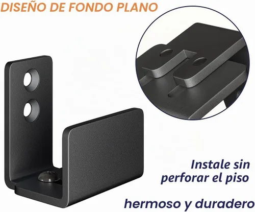Vista 3 de SMARTSTANDARD Guía de piso ajustable en forma de U para puerta de granero Negro