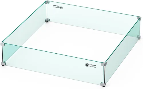 Vista 9 de Skyflame Protector de viento de vidrio para hoguera, cuadrado de 18 x 18 x 6 pulgadas, protector de llama de vidrio templado, juego de parabrisas